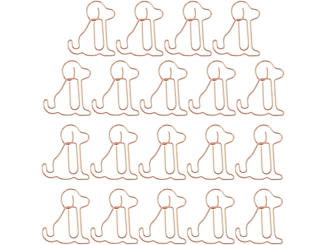 Clips De Papel Metálicos Em Formato Cachorro Da Housoutil, Na Cor Ouro Rosa, Pacote Com 50 Unidades, Acessórios