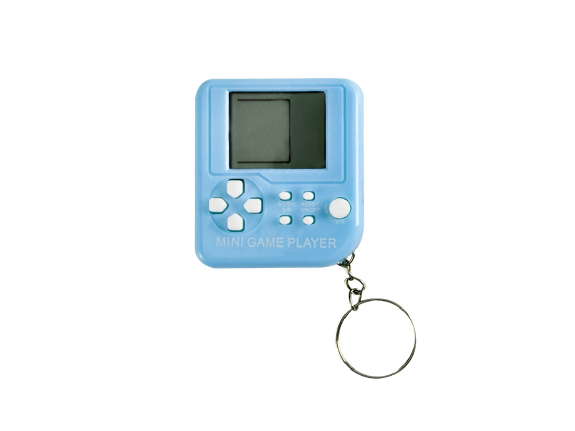Ats chaveiro de Console de Jogos Retro Blocos Mini Console Portátil de Jogos Blocos Azul