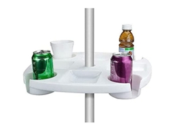 Bandeja Mesa Para Guarda-chuva Praia Grande 17" Com 4 Suportes Para Copo E 4 Compartimentos Para Petiscos