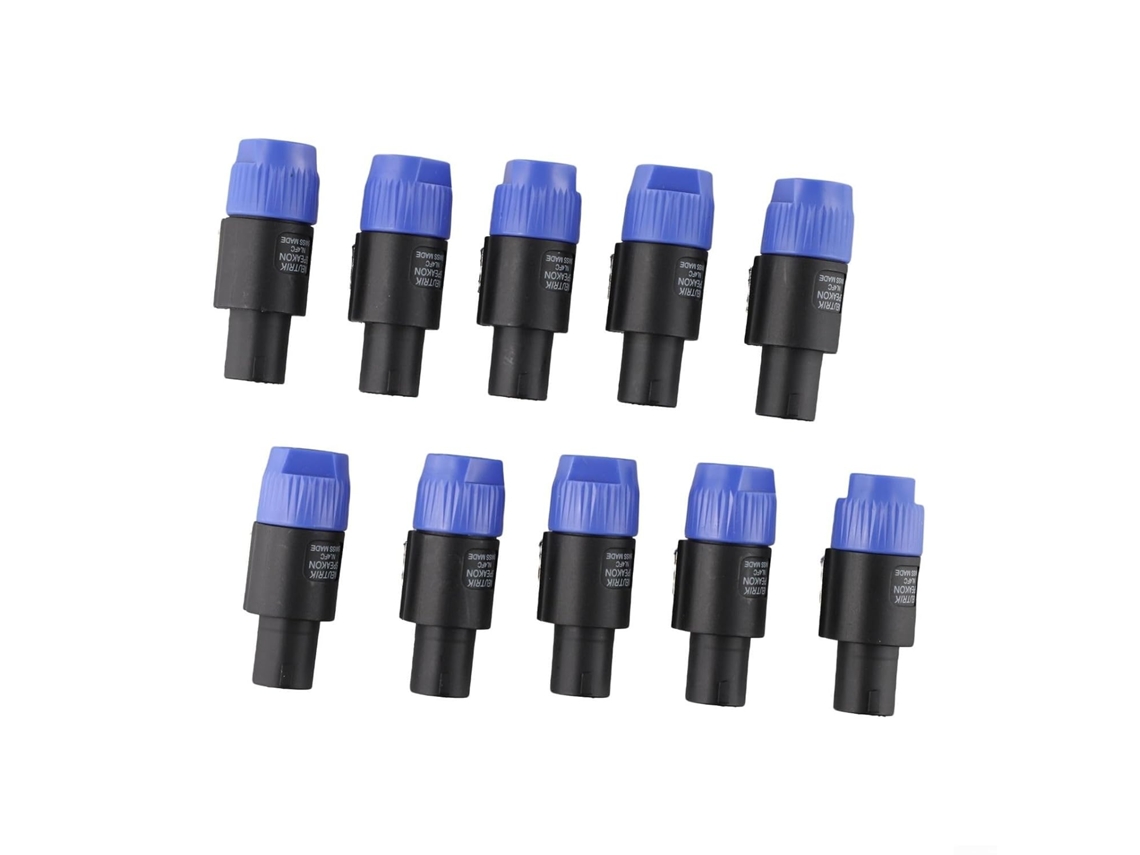 Embalagem Com 10 Conectores De Áudio Speakon Macho De 4 Pinos Nl4fc