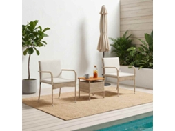Vidaxl Conjunto Para Jardim Bege Vime Pe