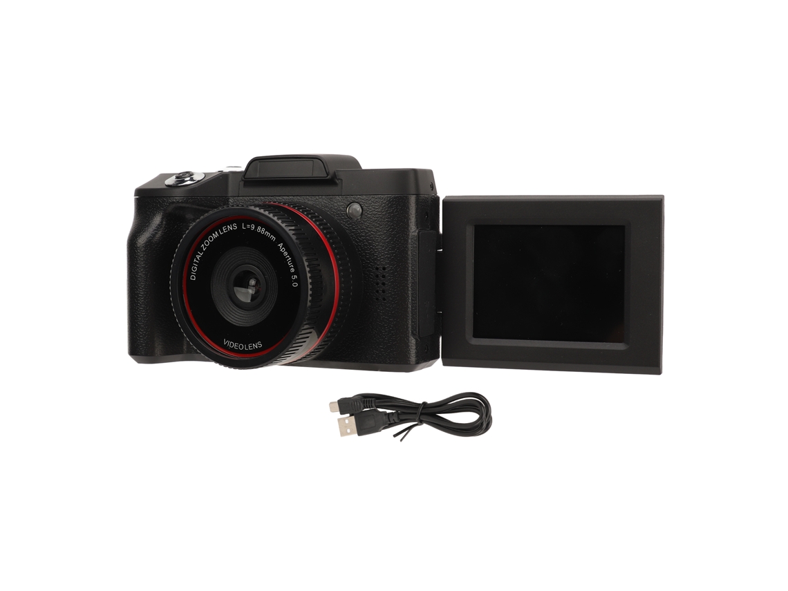 Câmera digital HD 1080p de 16 MP com tela TFT de 2,4 polegadas, zoom digital de 16x, compacta e portátil para crianças e adolescentes.