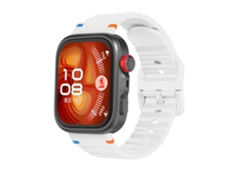 Bracelete para Huawei Watch Fit 4 Pro / Fit 4 / Fit 3 Silicone Textura Ondulada Fivela Colorida Costurada Branca XIAOMOYU