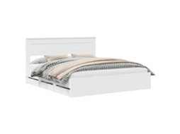 Estrutura de Cama MAISON EXCLUSIVE Branco 200 X 200 cm Madeira de Engenharia