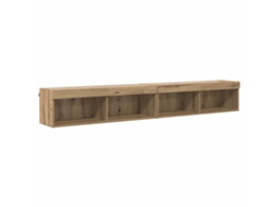 Conjunto 2 Gabinete Para Tv Vidaxl Castanho Derivados De Madeira (100 X 30 X 30 Cm)
