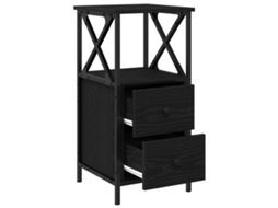 Conjunto 2 Mesa-de-cabeceira Vidaxl Preto Derivados De Madeira (34 X 35,5 X 70 Cm)