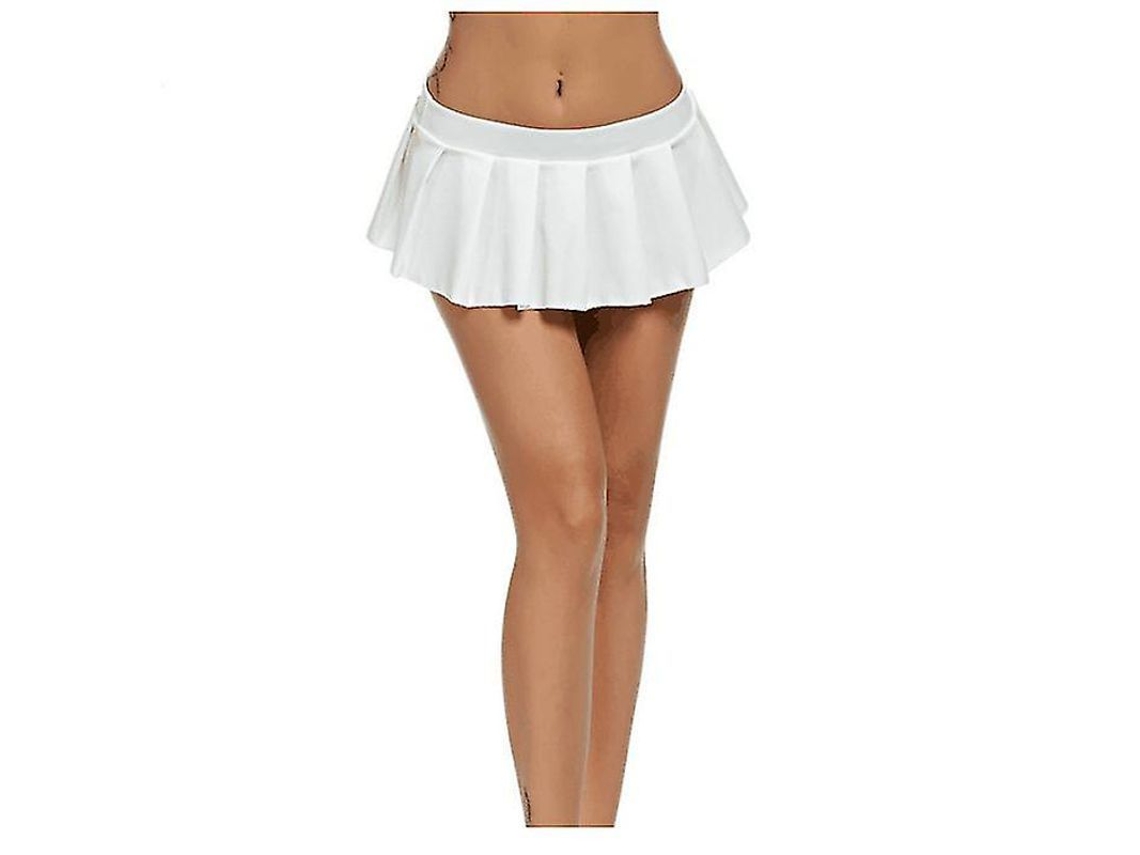 Saia Mini Sexy Feminina De Tecido Macio E Elástico Com Cintura Ajustável Para Ocasiões Variadas Branco