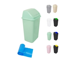 Cubo De Basura Con Tapadera Basculante - 15l / 25l / 30l / 50l - Papelera Ideal Para Cocina, Baño Y Oficina Verde 30 L + Bolsas