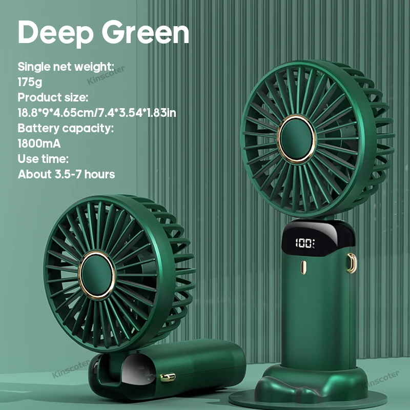 Ventilador USB MDUG dobrável com faixa para pescoço, 5 velocidades