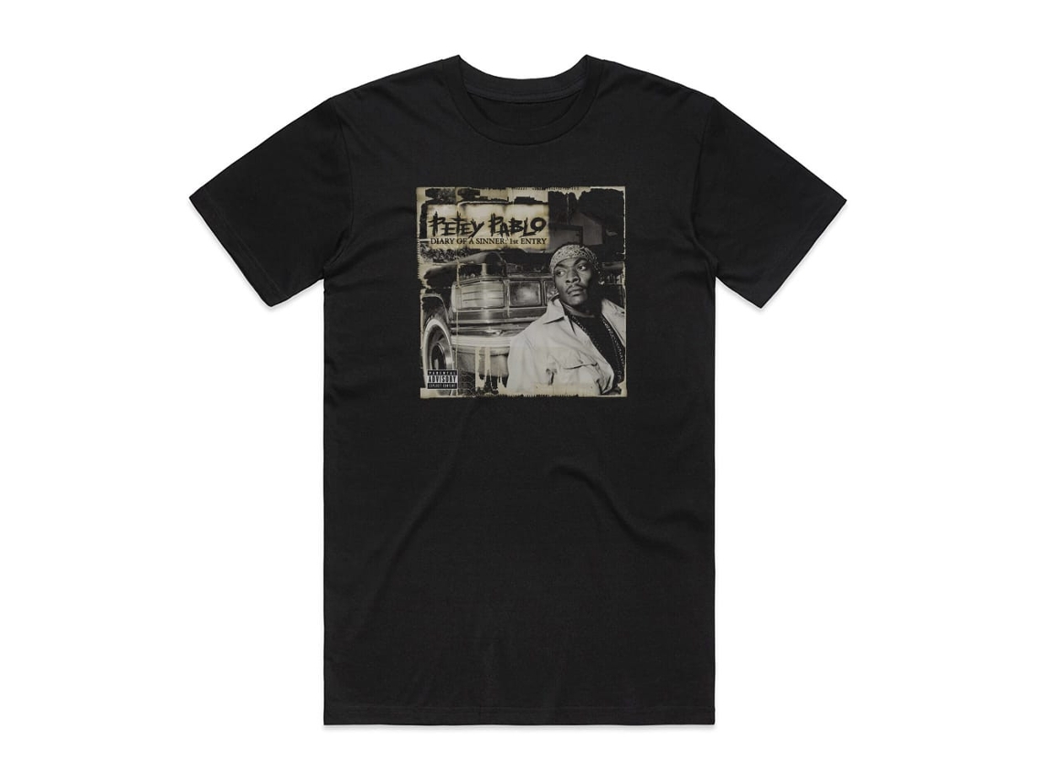 Petey Pablo Diary Of A Sinner 1st Entry Album Cover T-shirt Black Rockinstonesize-xl