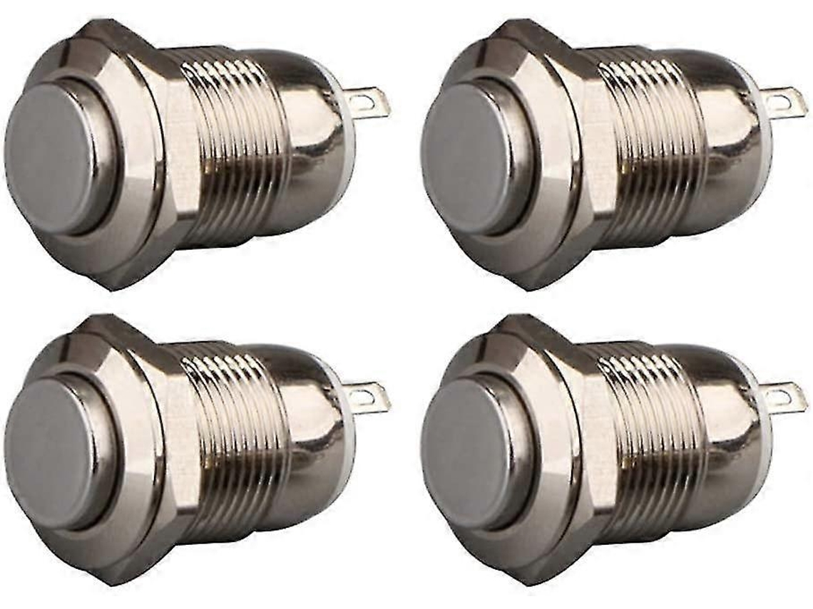 4pcs Botão Momentâneo Push, Aço Inoxidável, Waterproof, On/off, 12mm, 2a, 12v/24v/125v/250v. Sygo