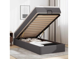 Moldura De Cama Síriaxl Otomana Com Colchão Cinza 90x190cm Couro Falso