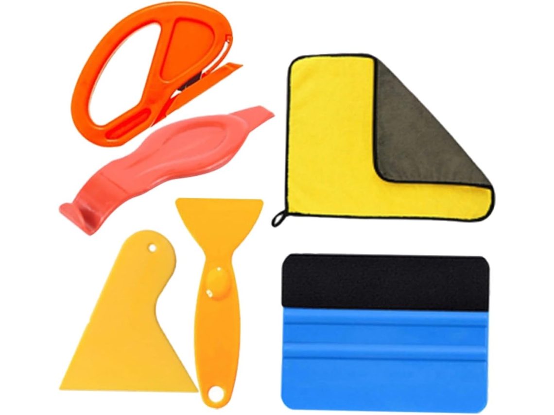 1 Conjunto De Ferramentas Para Aplicação De Papel De Parede Com Rodo E Cortador.