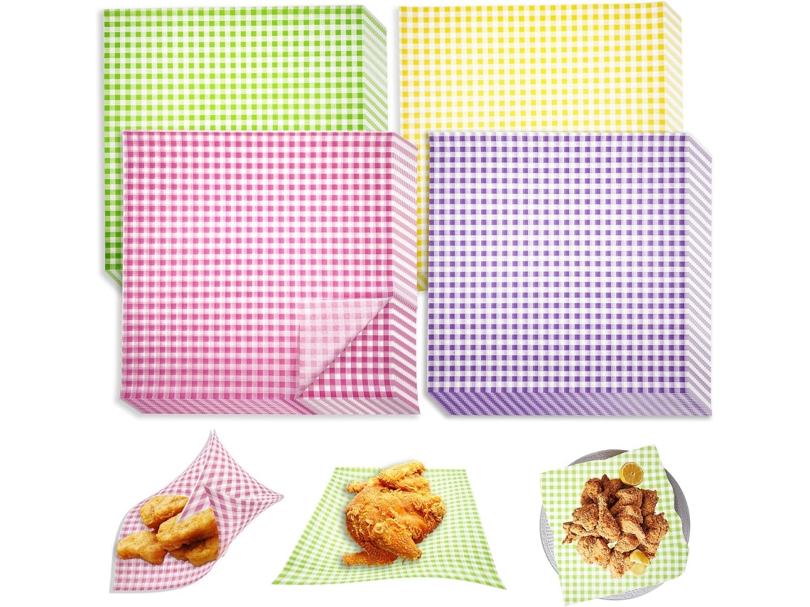 200 Folhas De Papel Encerado Para Frios - 30x30 Cm Antiaderente Embrulhar Pão, Sanduíches, Hambúrgueres Ideal Piqueniques, Festas E Churrasc