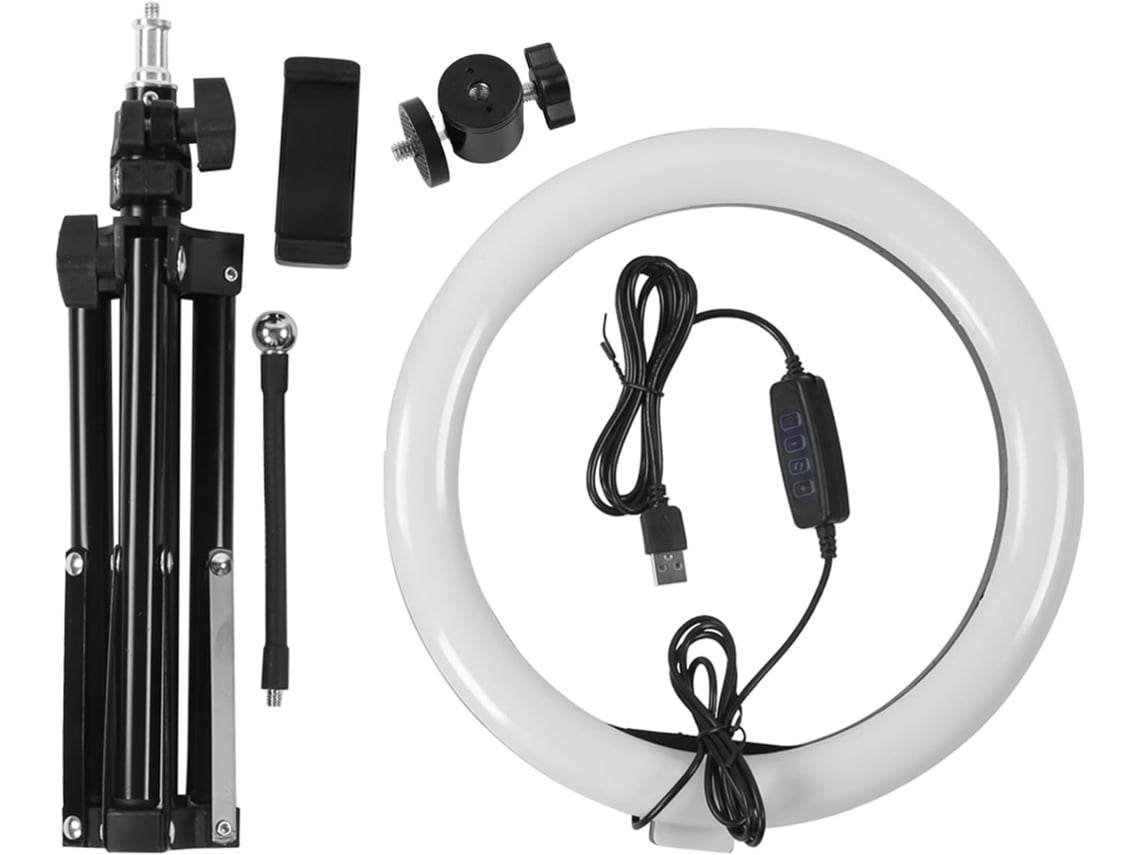 Anel de Luz Led Regulável de 10 Polegadas com Design Escalonado para Iluminação Natural. SFUSHOS