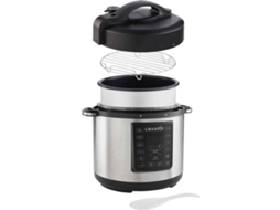 Máquina de Cozinha Multicooker CROCKPOT CSC051X-01 (5 L - 1100 W) — 4 opções para cozedura lenta, Selar/Saltear ou Vapor , 8 opções de cozedura rápida. Painel digital programável, com possibilidade de inicio diferido. Recipiente para cozinhar desmontável e com capacidade de 5L.