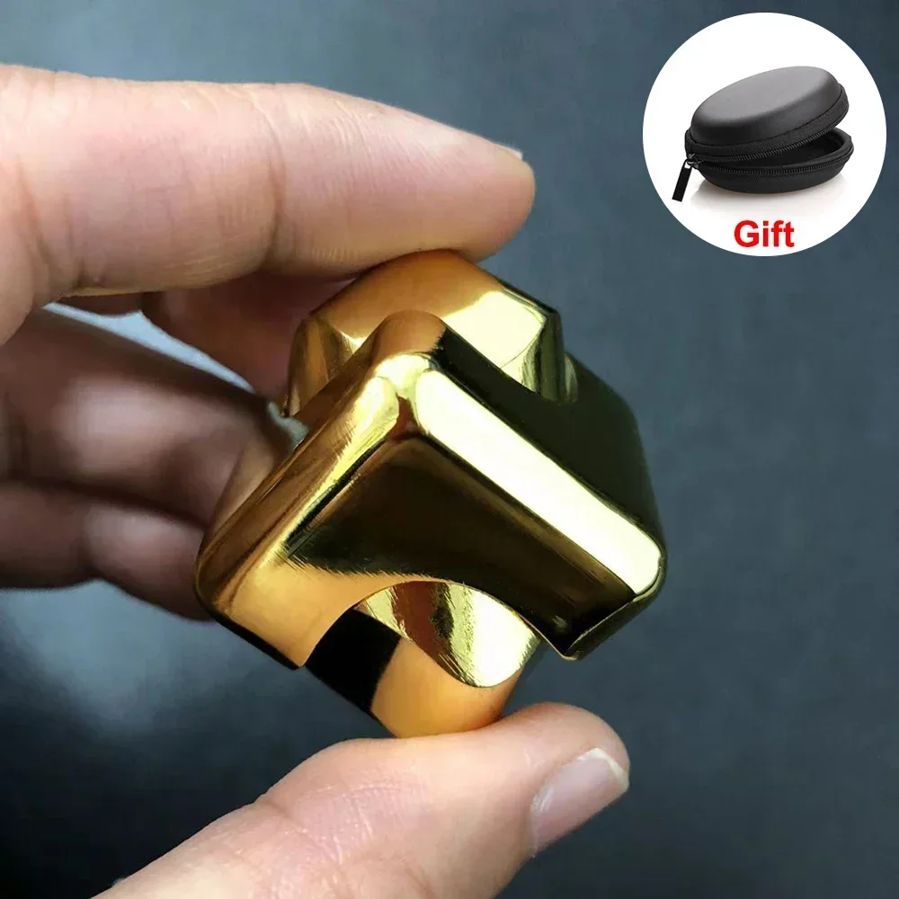 Cubo De Rubik Em Liga De Ouro, Brinquedo Antiestresse Giratório Para Aliviar O Estresse