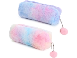 Estojo para Lápis, Grande, Pelúcia, Roxo, Infantil AQUAFORGE