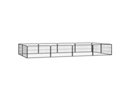 Vidaxl Parque P/ Cães C/ 12 Painéis 100x50 Cm Aço Revestido A Pó Preto