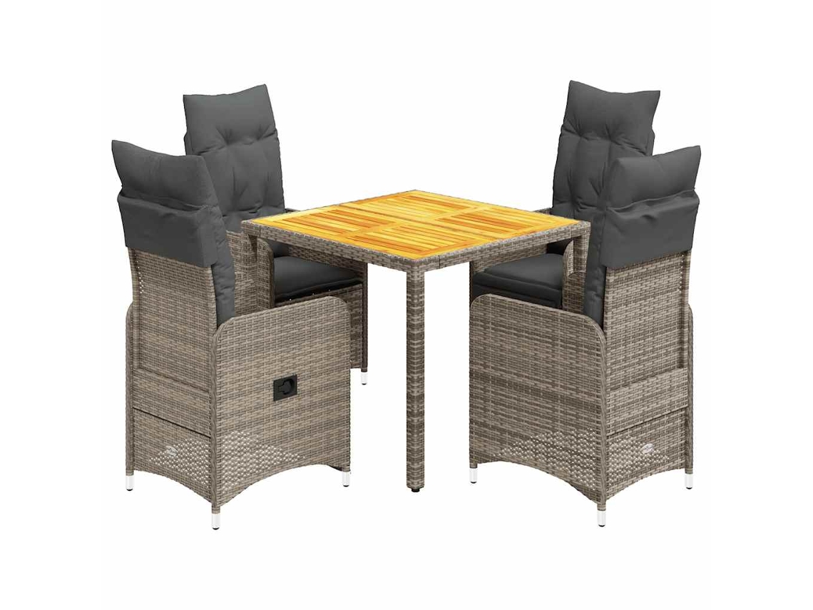 Bistro Set, Bistro Sets Vidaxl Cinzeto Rattan / Vime (90 X 90 X 75 Cm)