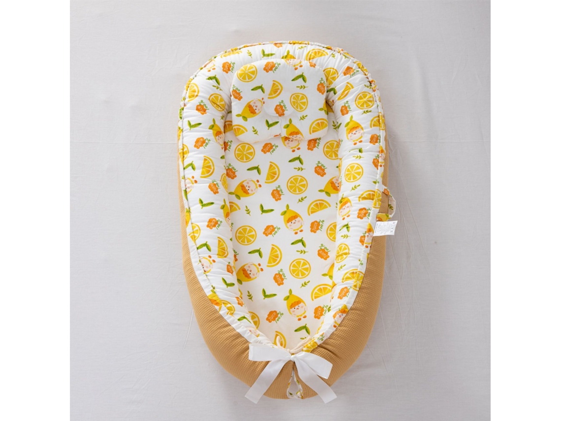 Ninho De Bebé Eifson- Travesseiro Com Capa Lavável Com Zíper 85*50*12cm - Limão