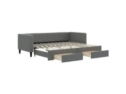 Daybed With Trundle, Daybeds With Trundles Vidaxl Cinzeto Tecido (80 X 200 Cm)