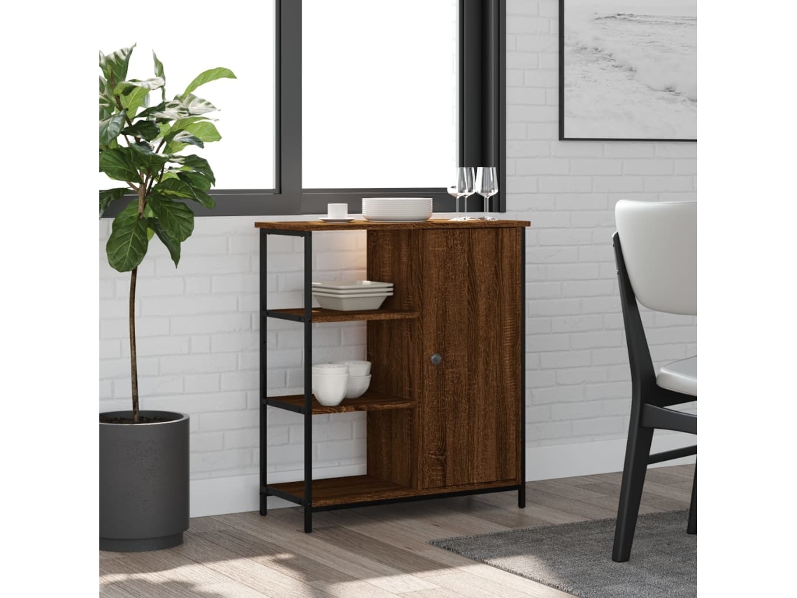 Aparador 70x30x80 cm en derivados de madera de roble marrón