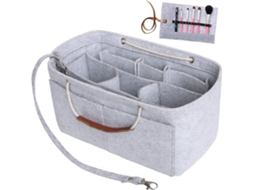 Zakorganizer Voor Dames - Vilt - Beige En Lichtgrijs - Medium