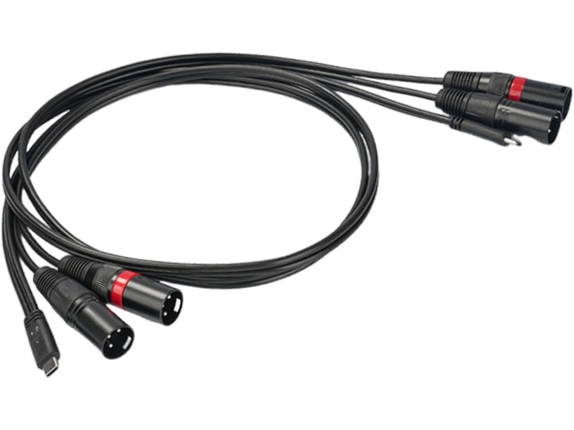 Cabo Usb-c Para 2 Xlr Macho Conectar Um Celular, Durável, Portátil, 3