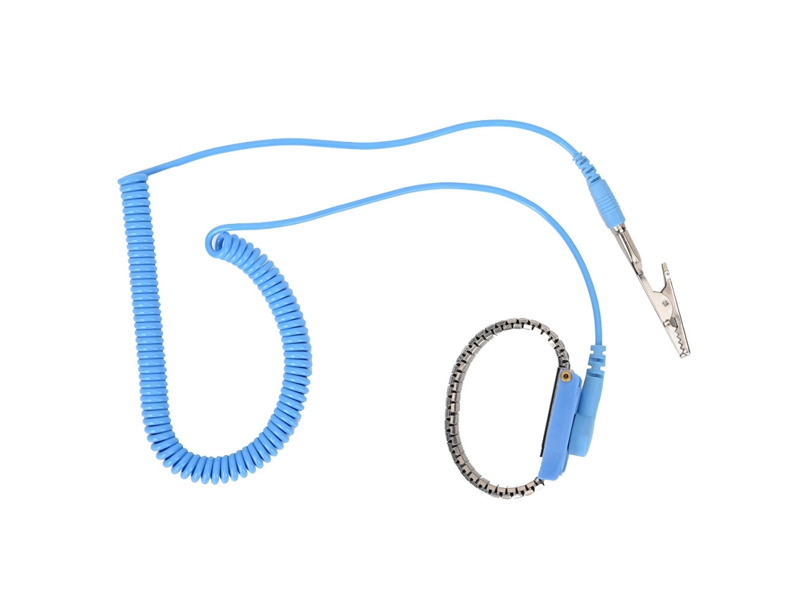 Pulseira Antiestática Com Fio, Ajustável, Material De Aço Inoxidável E Pu