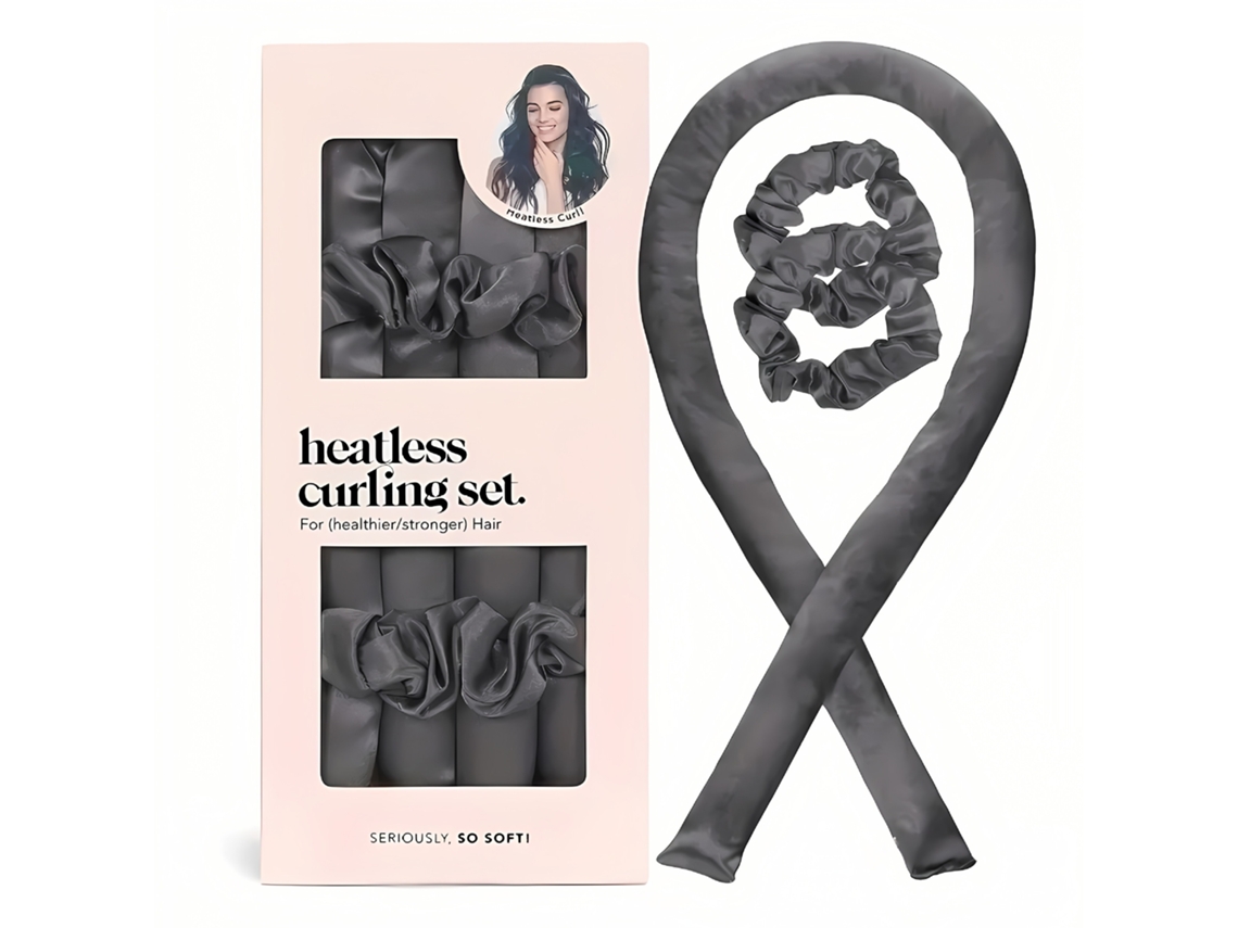 Conjunto De Modeladores Cachos Sem Calor - Para Usar Durante A Noite, Noite Bobes Cabelo Macios Carvão-aquaforge