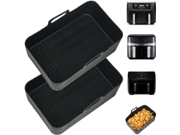 Forros De Silicone Grandes Para Fritadeiras Elétricas De 8, 5 A 9, 5 Litros, Pacote Com 2 Unidades, Bandejas Reutilizáveis​​ Para Fritadeira Elétrica