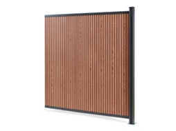 Módulo De Extensão De Vedação De Jardim Grassano Com 1 Poste 185x175 Cm Wpc Castanho neu.holz