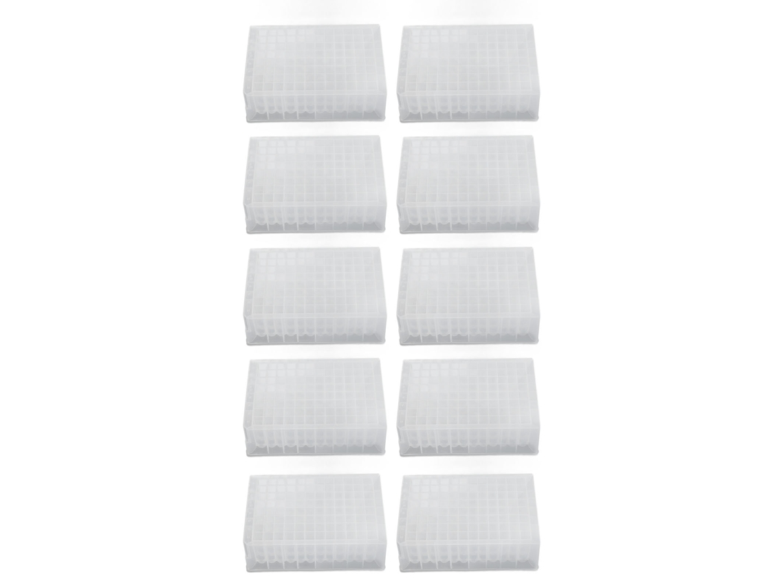 10 Peças de Placa de Poços Profundos 96 Poços 2,2ml Plástico Pp Armazenamento Laboratório Microplacas Altura 41mm