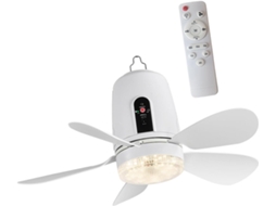 Ventilador De Teto Recarregável Via Usb Com Luz, Pás Removíveis E