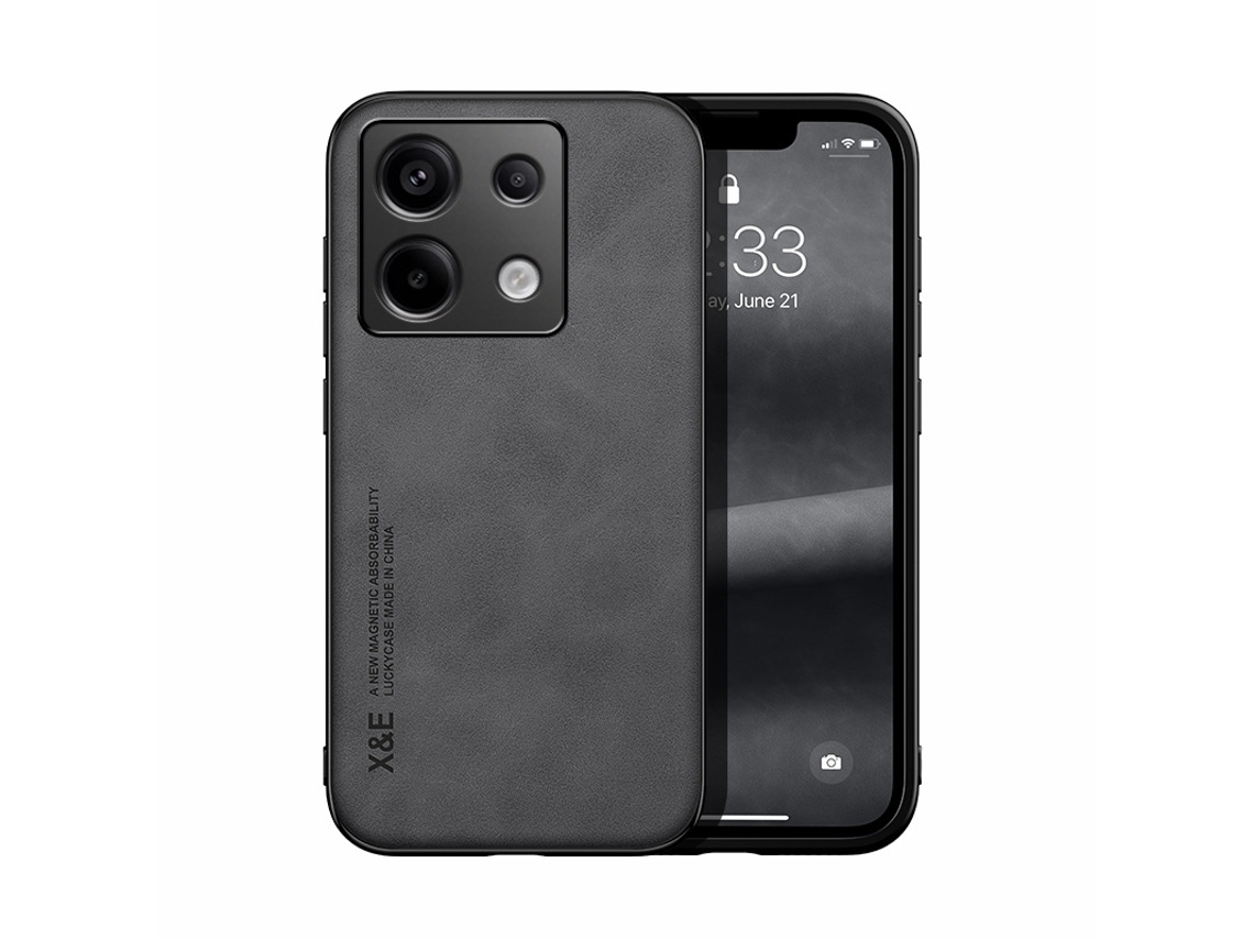 Capa Para Celular Anti-queda Completacapa Para Redmi Note 11 Pro Em Couro De Cordeiro Magnético - Cinza Grafite