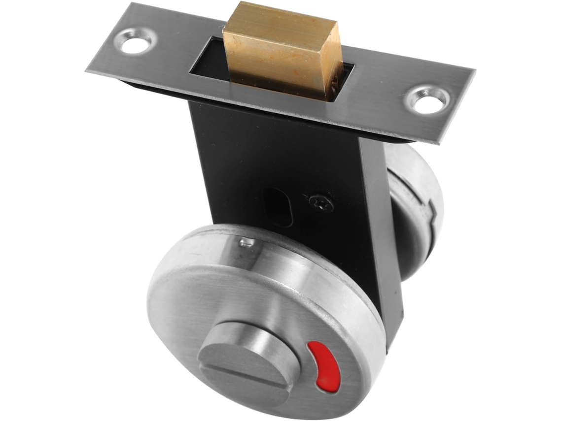 Fechadura Indicadora Para Porta De Banheiro De 53 Mm Em Aço Inoxidável, Na Cor Preta, Design Simples E Elegante.
