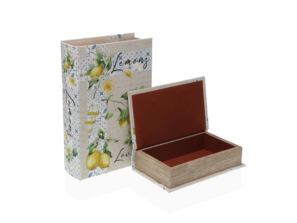 Caixa Decorativa Versa 22330031 (multicolor Madeira Mdf)