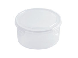 2pcs caixa de armazenamento geladeira redonda transparente com tampa hermética para alimentos com marca