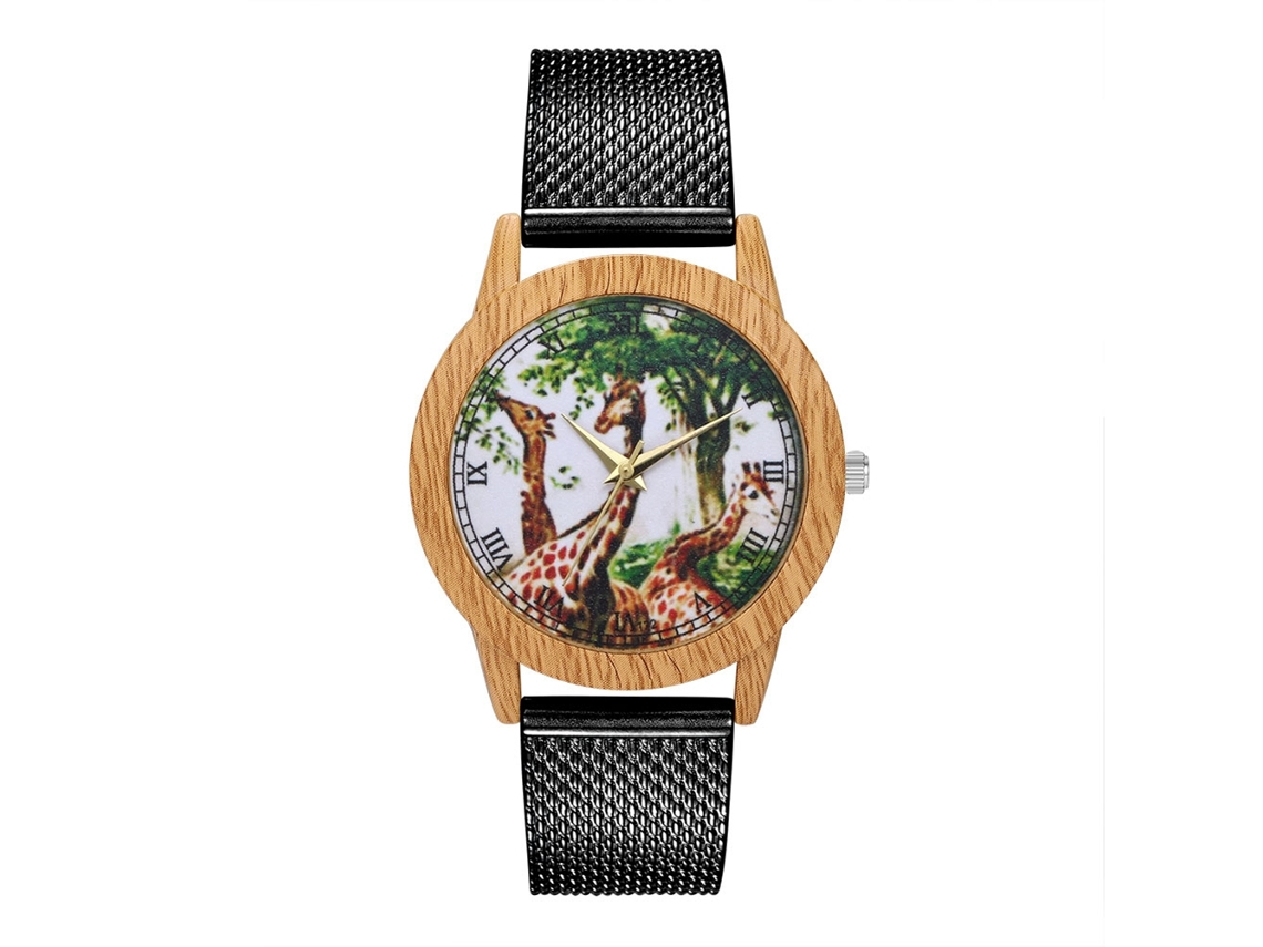 Relógio de quartzo casual unissex com pulseira de silicone preta