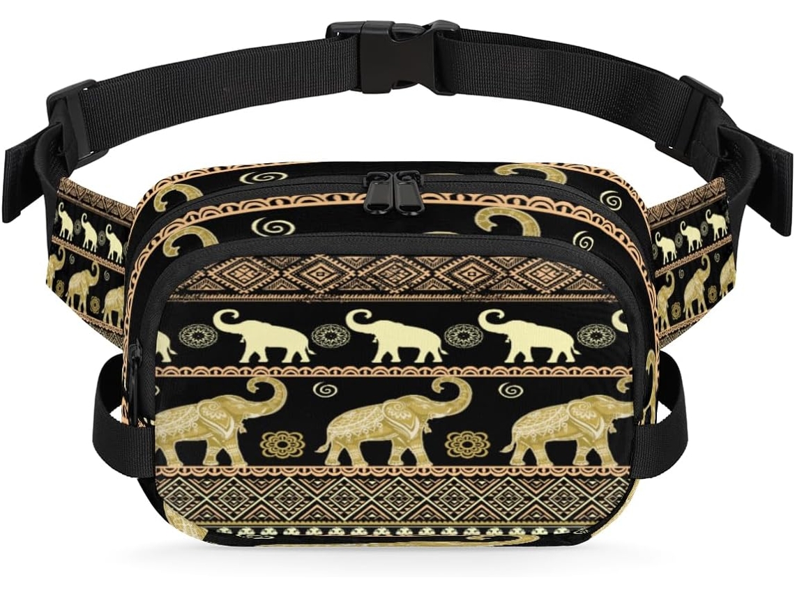 Pochete Étnica Tribal com Estampa de Elefante para Mulheres 22 8 X 6 3 X 15 5 Cm Design Diy Pa Impermeável