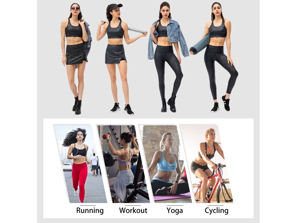 Sutiã de Yoga Feminino com Bojo Sem Arame e Costas Strappy | S/MARCA