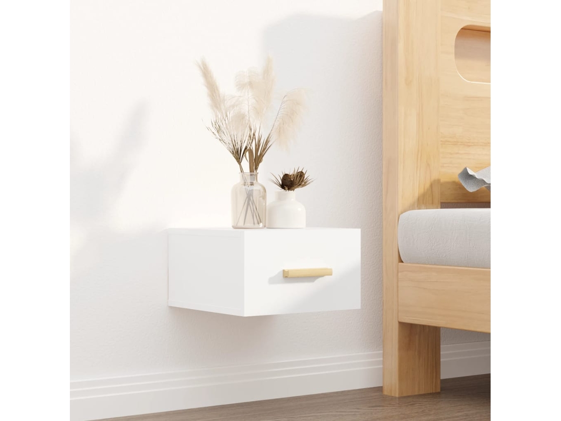 Vidaxl Mesa De Cabeceira Montagem Na Parede 35x35x20 Cm Branco