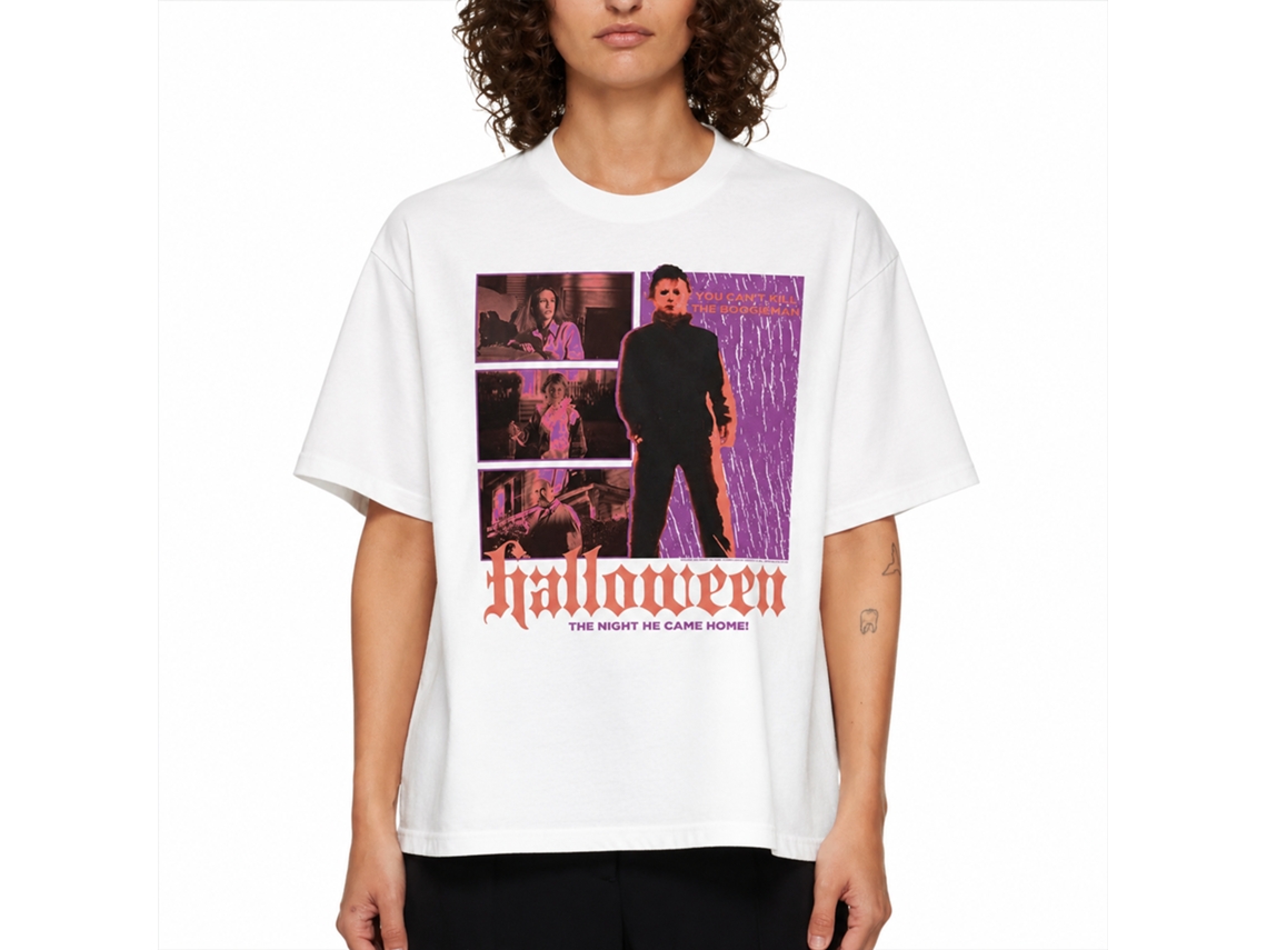 Rockinstone Halloween Classic Myers White Adult T-shirt Size:m