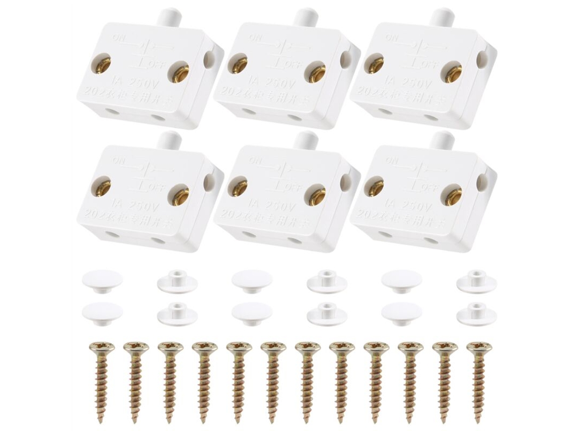 Conjunto de 6 Interruptores LED para Armários BRILVIBERA