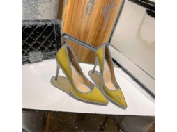 Zapatos de Tacón Alto Delgado para Mujer, Puntera Puntiaguda, 10cm, para Bodas, Amarillo | S/MARCA