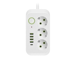 Extensão Elétrica De 2 M Com Plugue Europeu Multipadrão E Branco. Olysi Shop