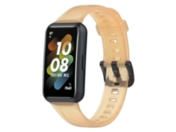 Pulseira De Relógio Lurelia Em Silicone Translúcida Ajustável Para Huawei Band 7 Laranja