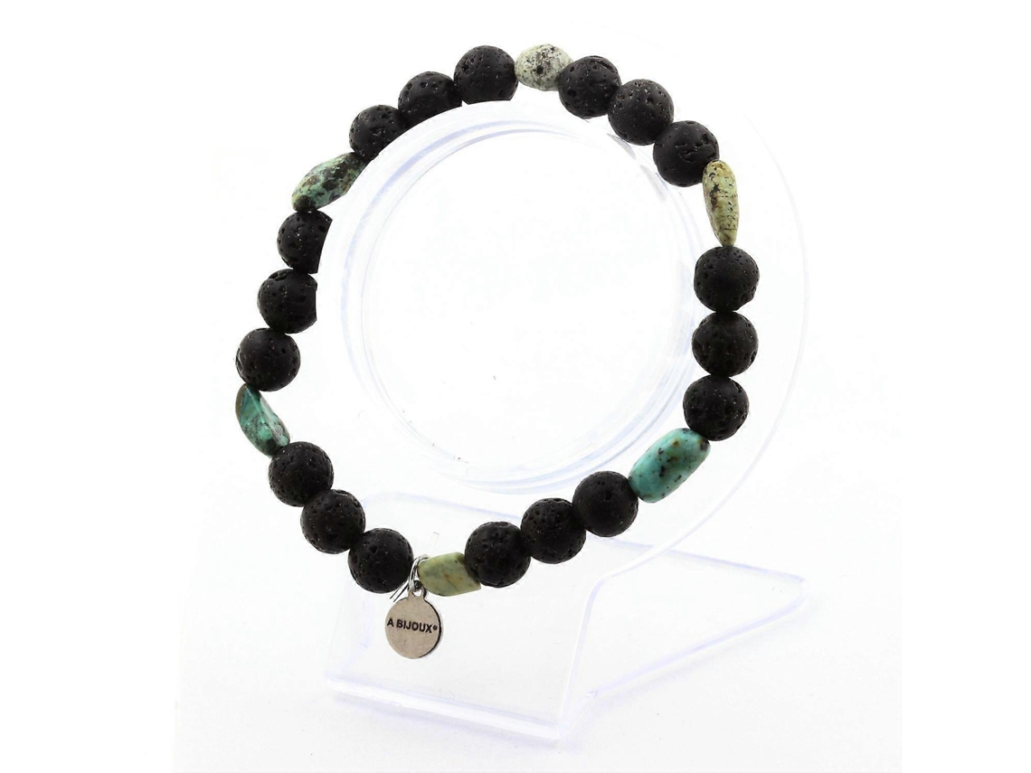 Pulseira De Turquesa Africana Da África Contas De Lava De 8 Mm Nostalgia88