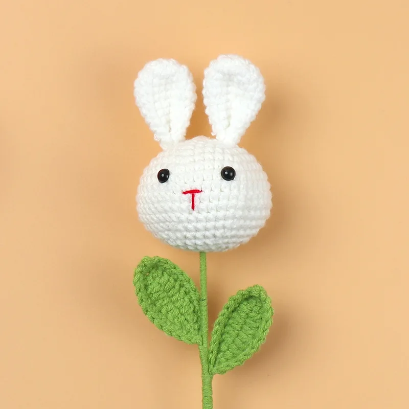 Buquê De Crochê Com Animais De Desenho Animado Fofos (8 Cm) - Flores Artificiais Feitas À Mão